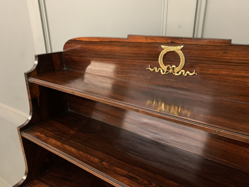 Regency Period Rosewood Waterfall Bookcase - Image 8