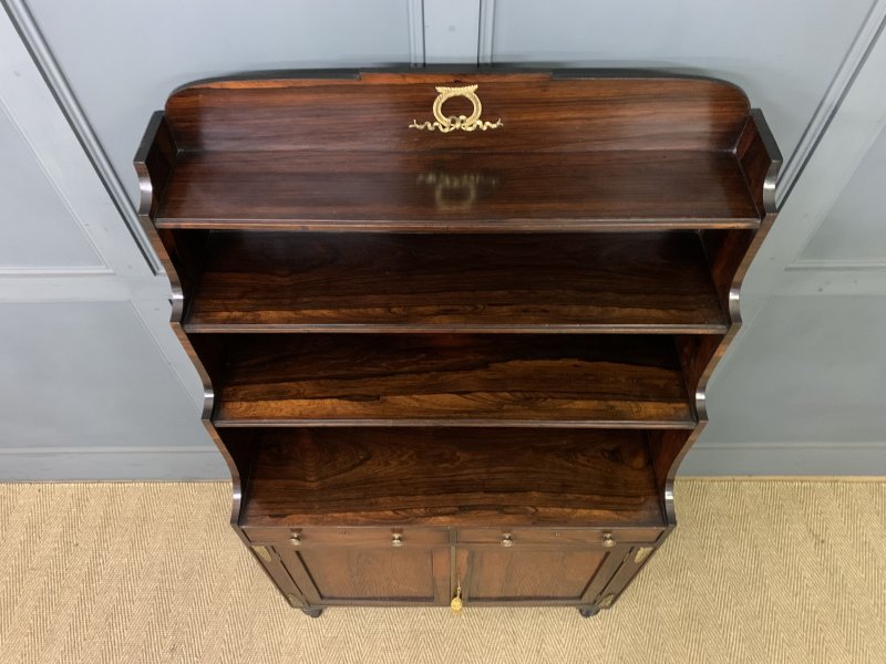 Regency Period Rosewood Waterfall Bookcase - Image 2