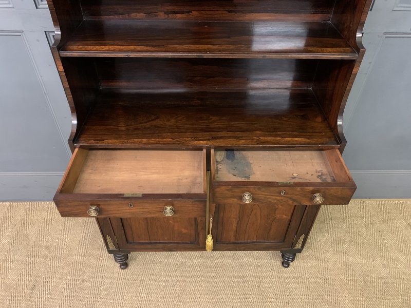 Regency Period Rosewood Waterfall Bookcase - Image 10