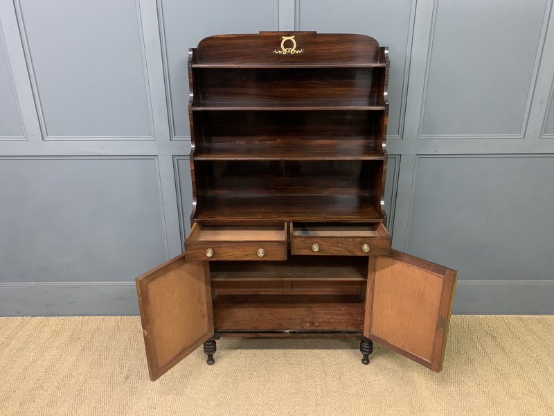 Regency Period Rosewood Waterfall Bookcase - Image 11