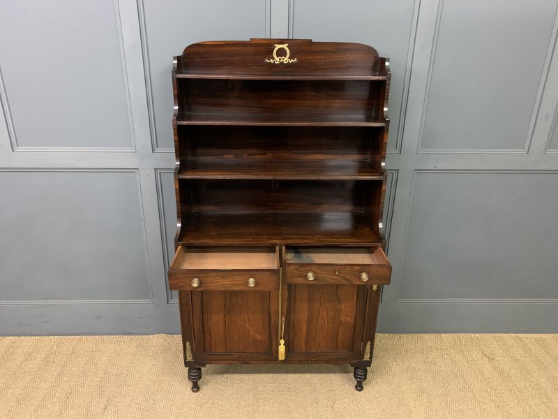 Regency Period Rosewood Waterfall Bookcase - Image 9