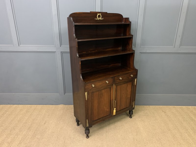 Regency Period Rosewood Waterfall Bookcase - Image 6
