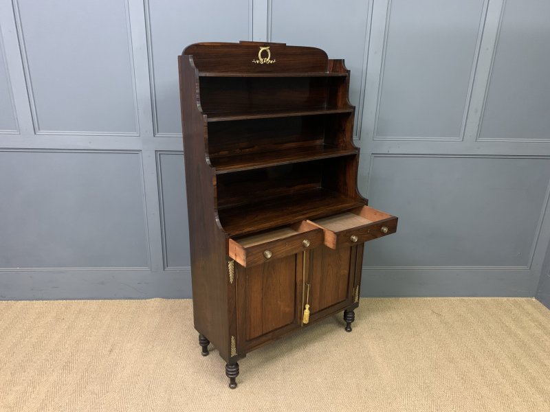 Regency Period Rosewood Waterfall Bookcase - Image 13