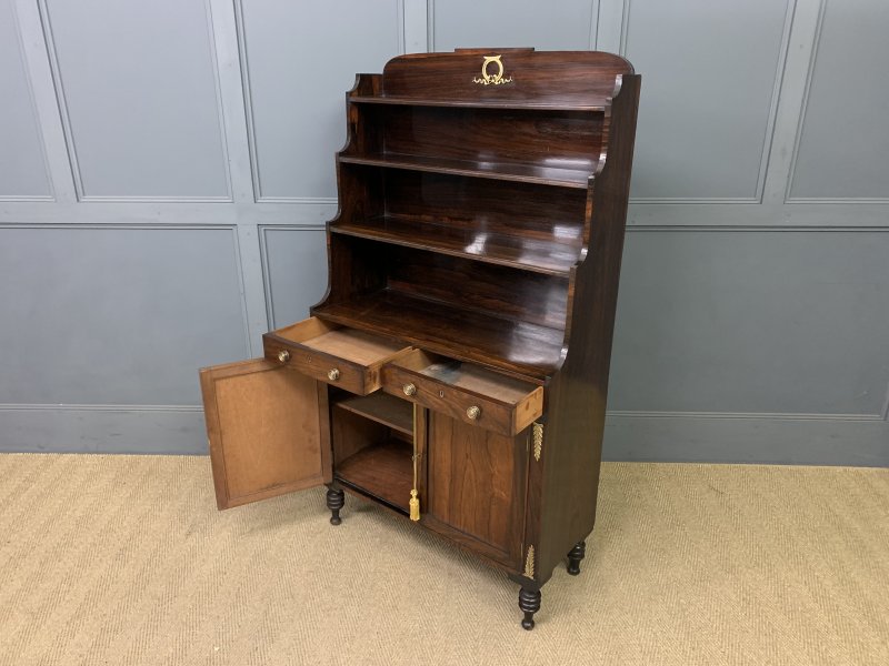 Regency Period Rosewood Waterfall Bookcase - Image 16