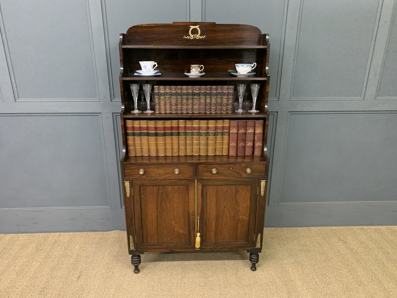 Regency Period Rosewood Waterfall Bookcase - Image 3