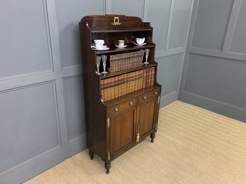 Regency Period Rosewood Waterfall Bookcase - Image 17