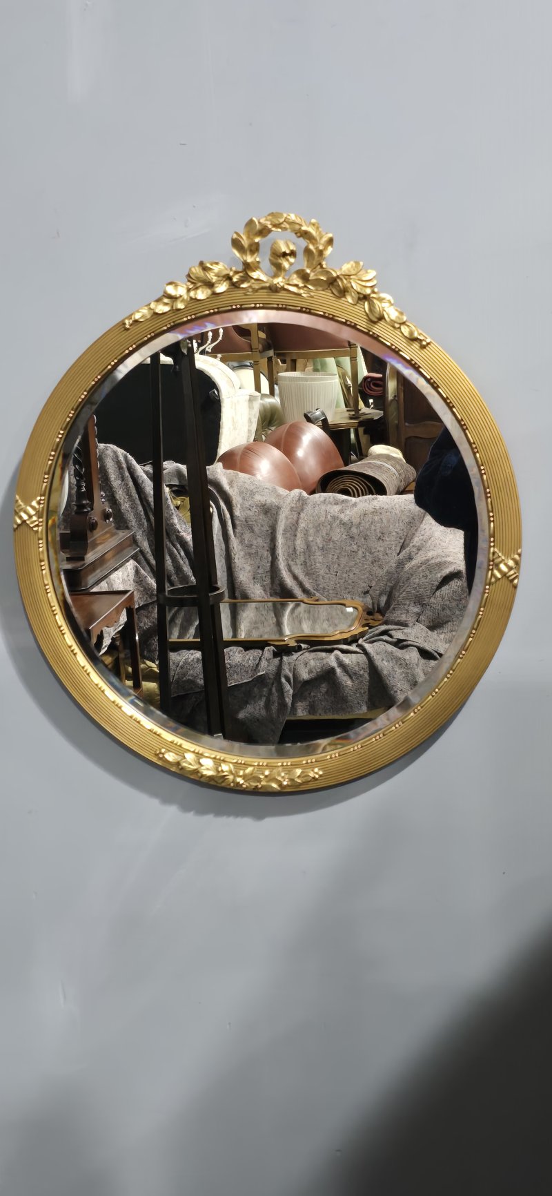 Fine Edwardian Round Gilt Mirror - Image 6