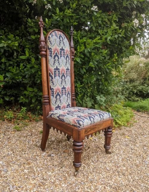 Antique Gothic Rosewood Prie Dieu Chair