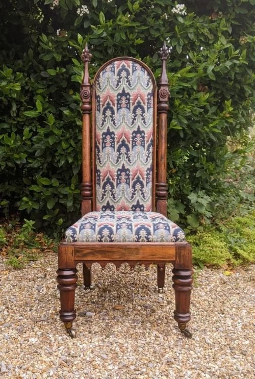 Antique Gothic Rosewood Prie Dieu Chair - Image 5