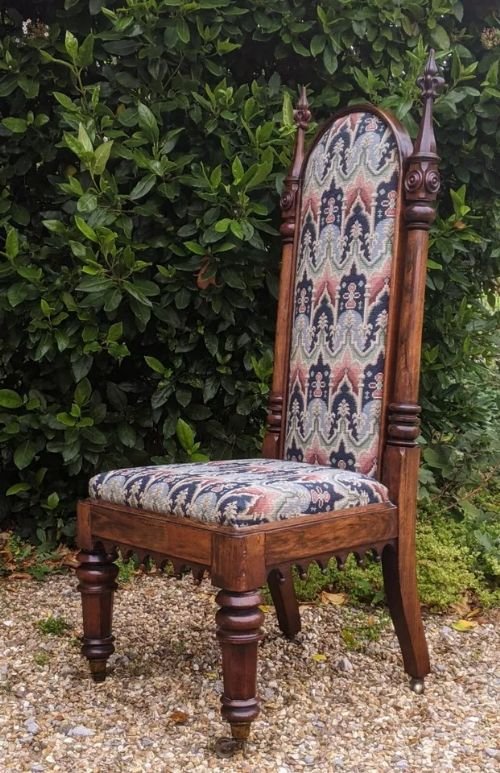 Antique Gothic Rosewood Prie Dieu Chair - Image 6
