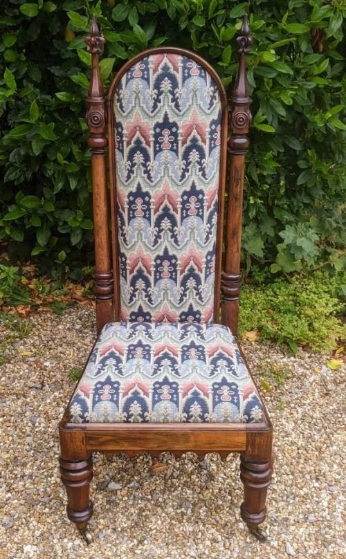 Antique Gothic Rosewood Prie Dieu Chair - Image 8