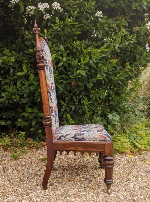 Antique Gothic Rosewood Prie Dieu Chair - Image 7