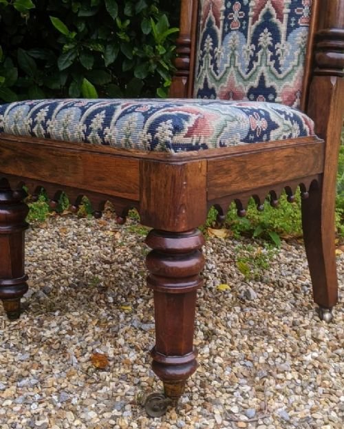 Antique Gothic Rosewood Prie Dieu Chair - Image 9