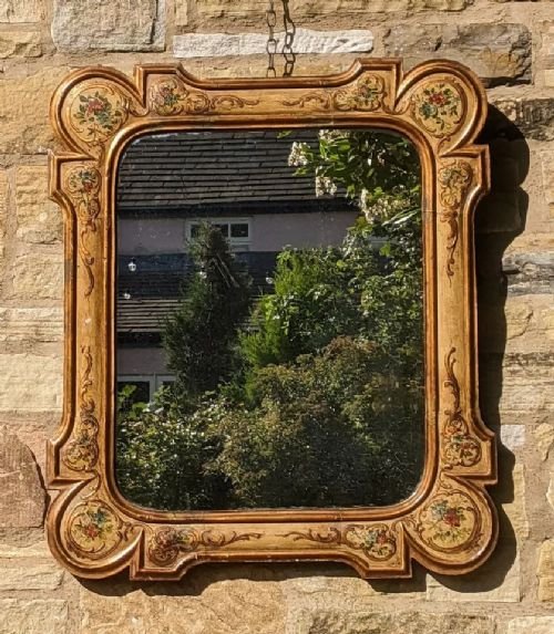 Very Decorative Italian Hand Painted Mirror Pier Glass - Image 3