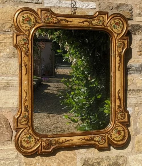 Very Decorative Italian Hand Painted Mirror Pier Glass - Image 4