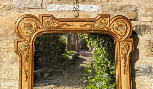 Very Decorative Italian Hand Painted Mirror Pier Glass - Image 7