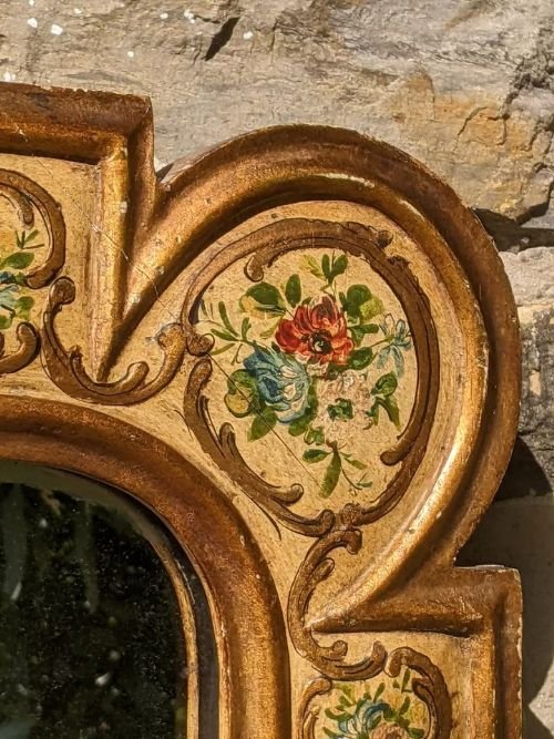 Very Decorative Italian Hand Painted Mirror Pier Glass - Image 5