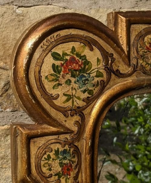Very Decorative Italian Hand Painted Mirror Pier Glass - Image 6
