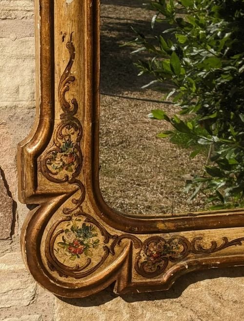 Very Decorative Italian Hand Painted Mirror Pier Glass - Image 8
