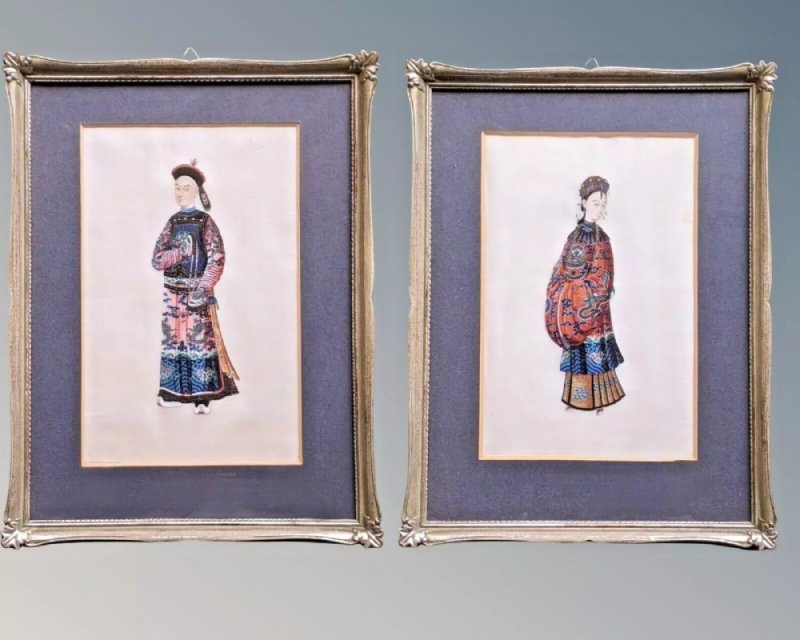 Pair Chinese Paintings Of Dignitaries - Image 15