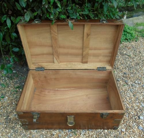 19th Century Brass Bound Camphor Wood Chest - Image 3