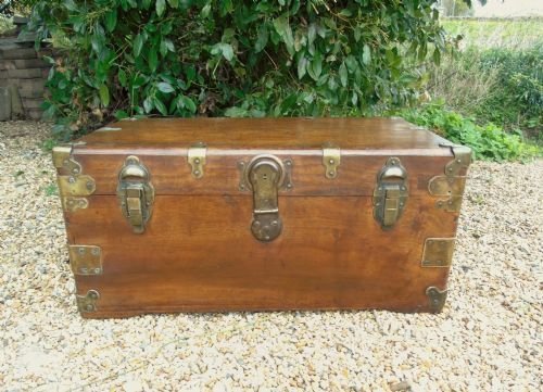19th Century Brass Bound Camphor Wood Chest - Image 4
