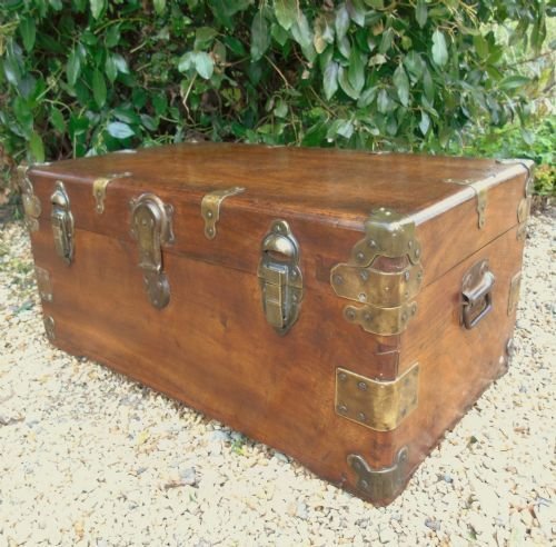19th Century Brass Bound Camphor Wood Chest - Image 6