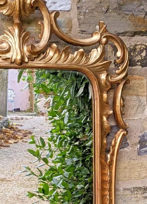 Antique Gilt Wood Rococo Mirror - Image 3