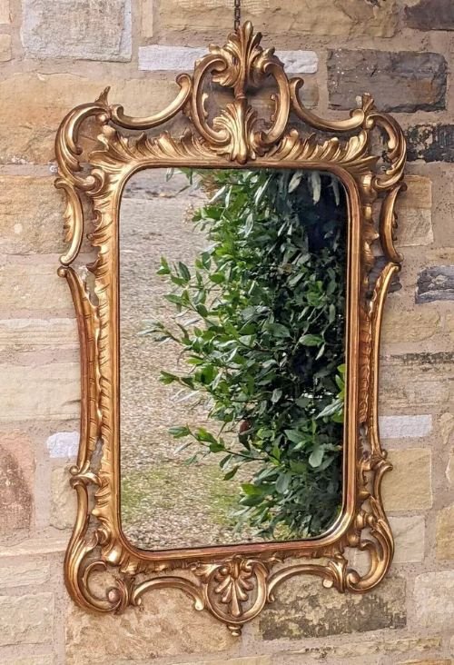 Antique Gilt Wood Rococo Mirror