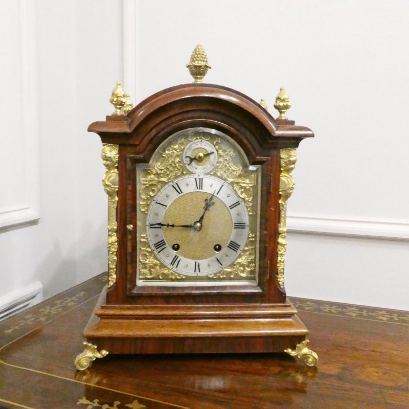 German Walnut Ting Tang Striking Bracket Clock by Schneckenburger - Image 2