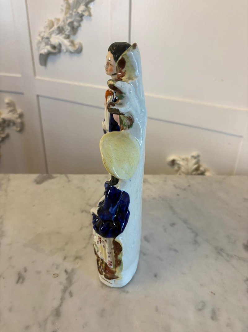 Antique Staffordshire Pottery Figure Spill Vase Man and Woman - Image 5