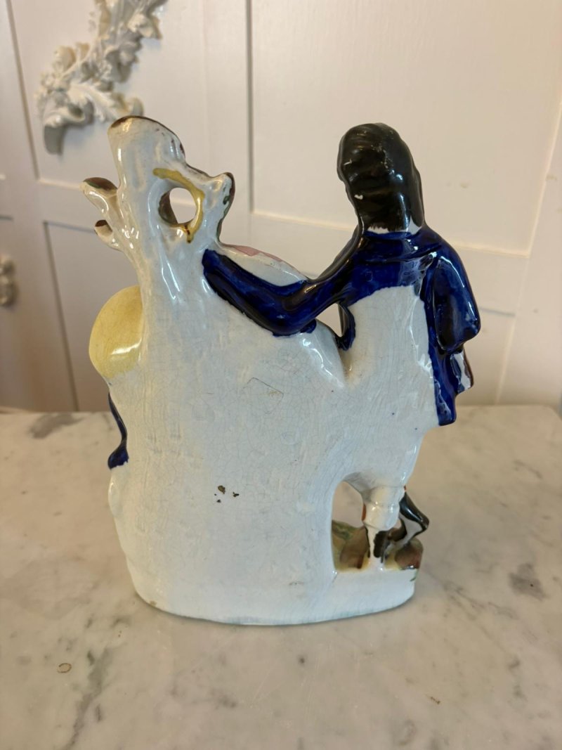 Antique Staffordshire Pottery Figure Spill Vase Man and Woman - Image 4