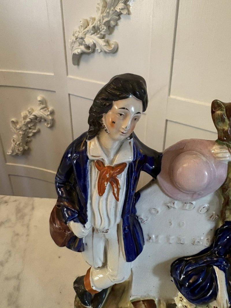 Antique Staffordshire Pottery Figure Spill Vase Man and Woman - Image 8
