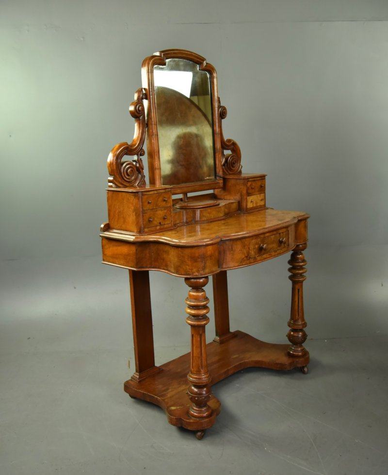 Victorian Burr Walnut Dressing Table - Image 3