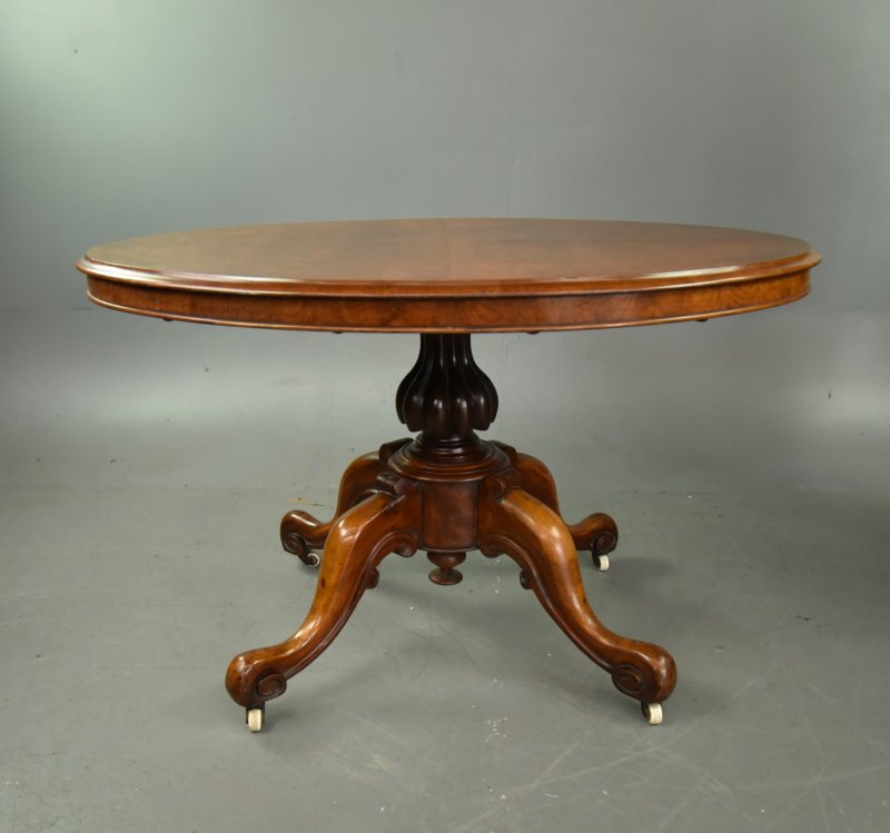 Victorian Oval Burr Walnut Breakfast Table