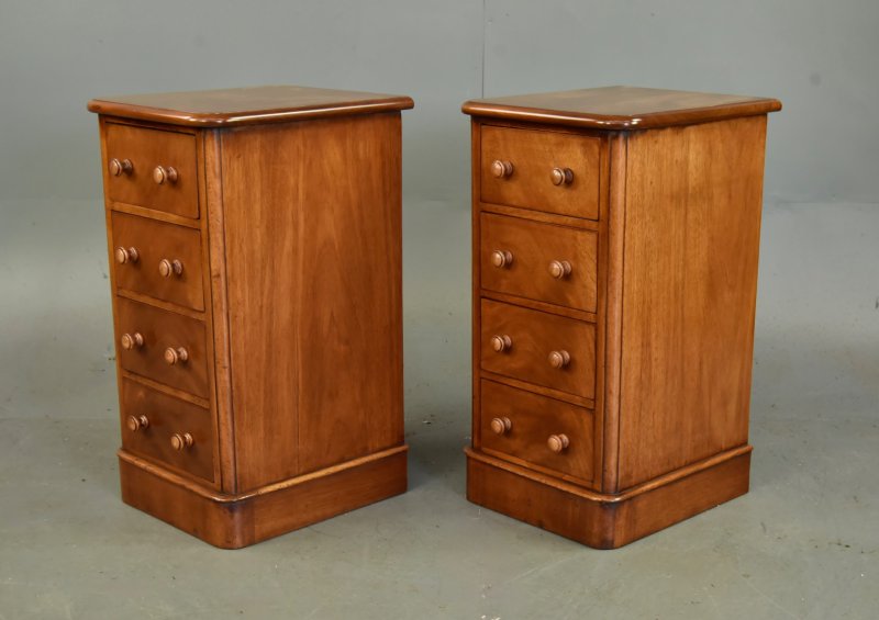 Pair Of Victorian Mahogany Bedside Chests Of Drawers - Image 2