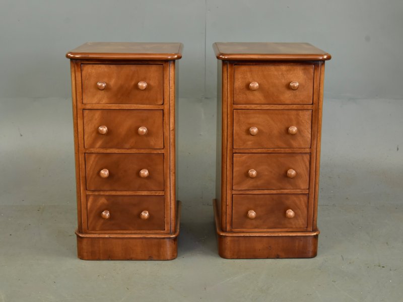 Pair Of Victorian Mahogany Bedside Chests Of Drawers