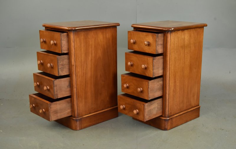 Pair Of Victorian Mahogany Bedside Chests Of Drawers - Image 7