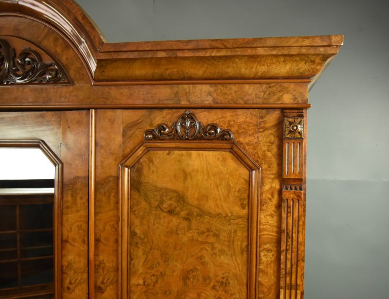Victorian Burr Walnut Triple Wardrobe Compactom - Image 5