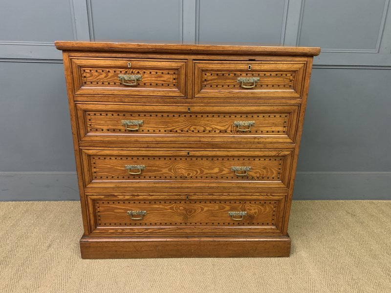 Pitch Pine Aesthetic Period Chest of Drawers - Image 7