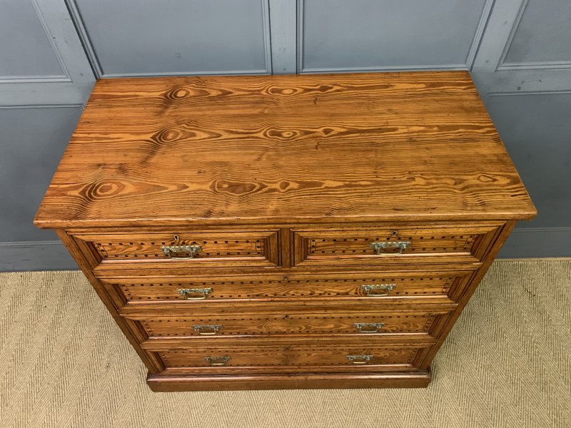 Pitch Pine Aesthetic Period Chest of Drawers - Image 13