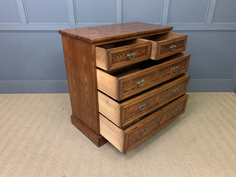 Pitch Pine Aesthetic Period Chest of Drawers - Image 6