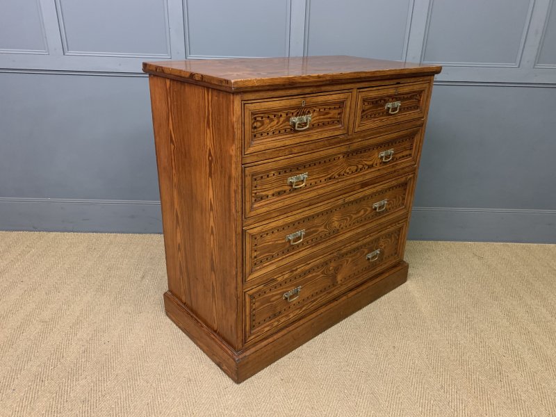 Pitch Pine Aesthetic Period Chest of Drawers - Image 10