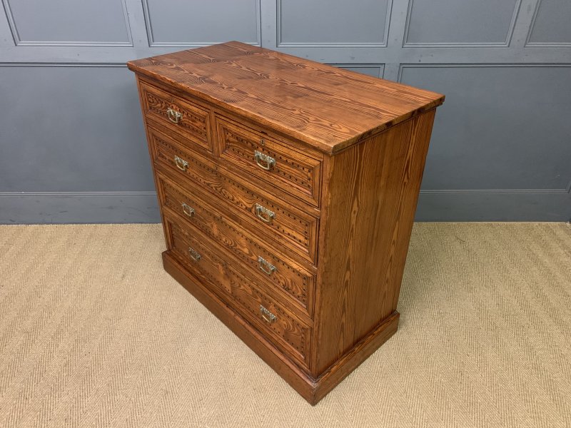 Pitch Pine Aesthetic Period Chest of Drawers - Image 12