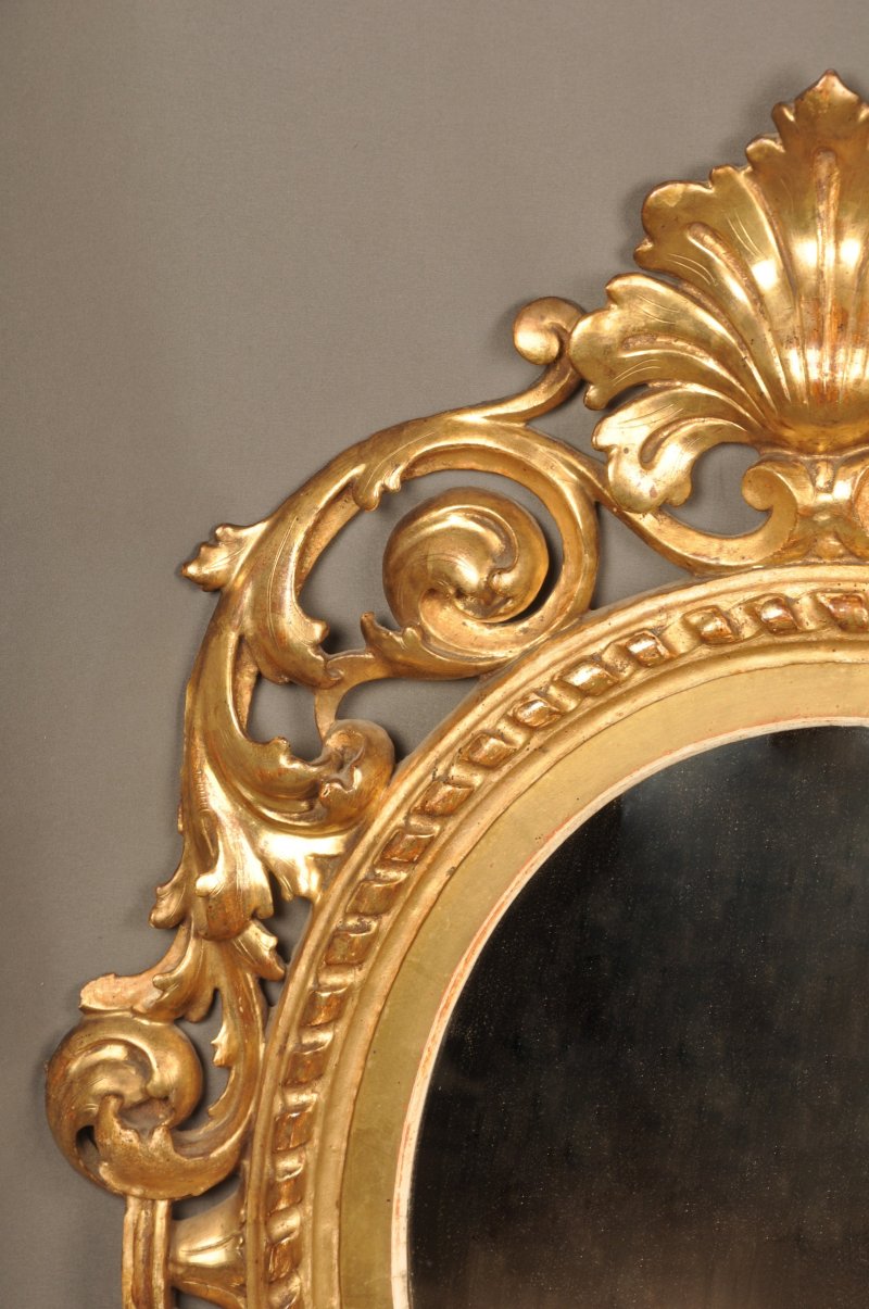 Late 18th Century Florentine Giltwood Oval Mirror - Image 2