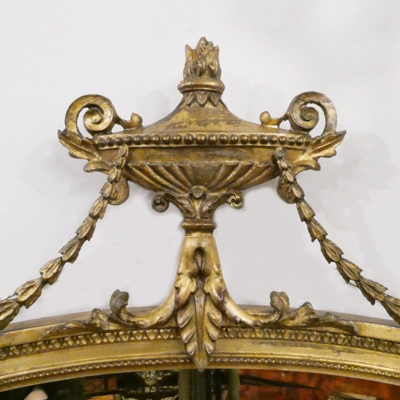 Edwardian Adam Style Giltwood Wall Mirror - Image 2