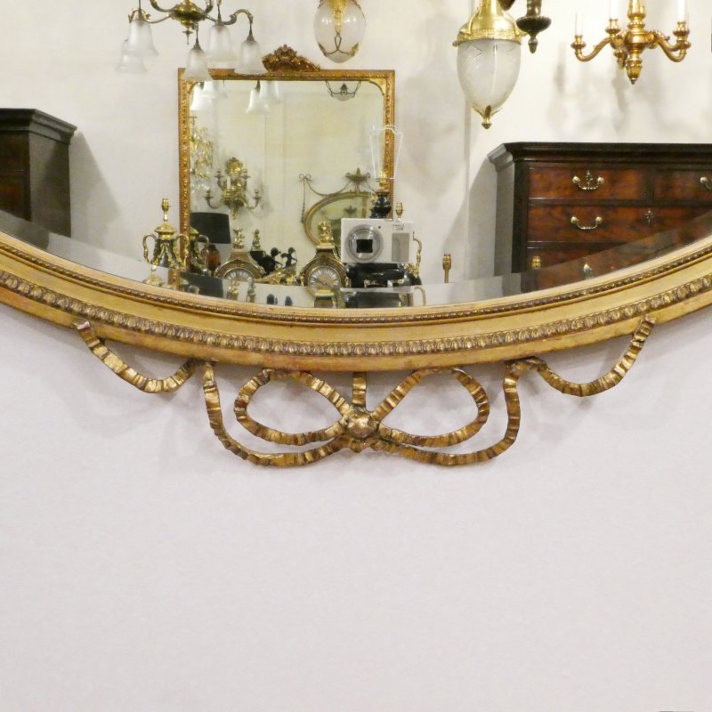 Edwardian Adam Style Giltwood Wall Mirror - Image 9