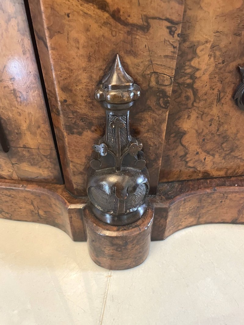 Outstanding Quality Antique Victorian Burr Walnut And Carved Mirror Back Credenza/Sideboard - Image 12
