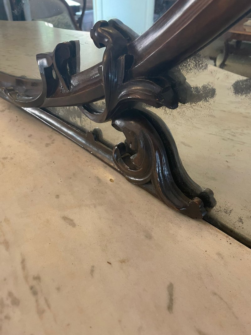 Outstanding Quality Antique Victorian Burr Walnut And Carved Mirror Back Credenza/Sideboard - Image 7