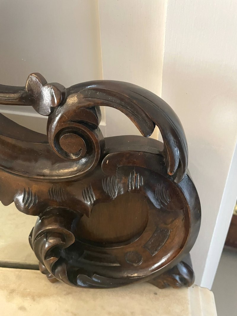 Outstanding Quality Antique Victorian Burr Walnut And Carved Mirror Back Credenza/Sideboard - Image 11